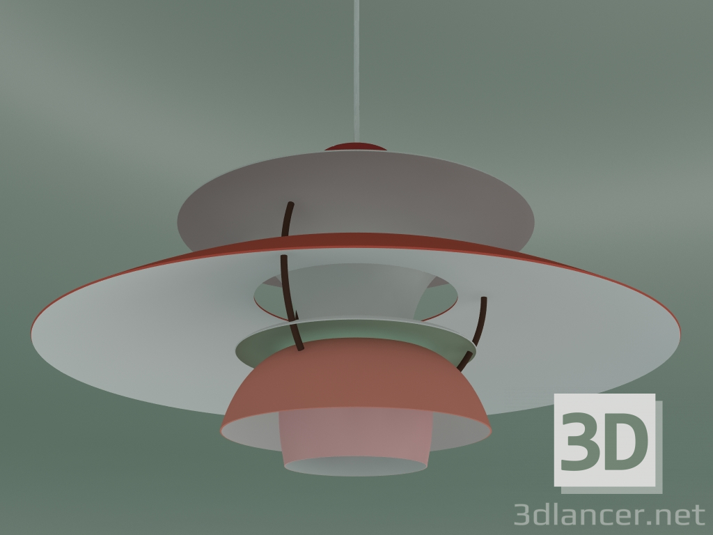 3d model Pendant lamp PH 5 (75W E27, HUES OF RED) - preview