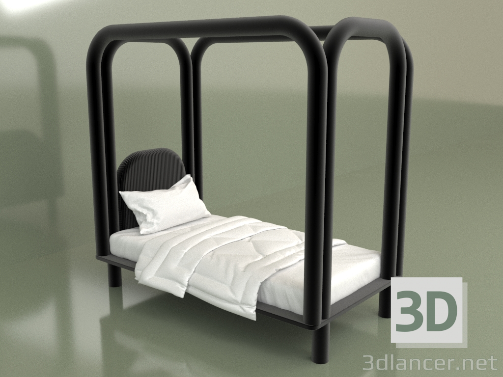 3D Modell RUNDLICHES Bett (Einzel) - Vorschau