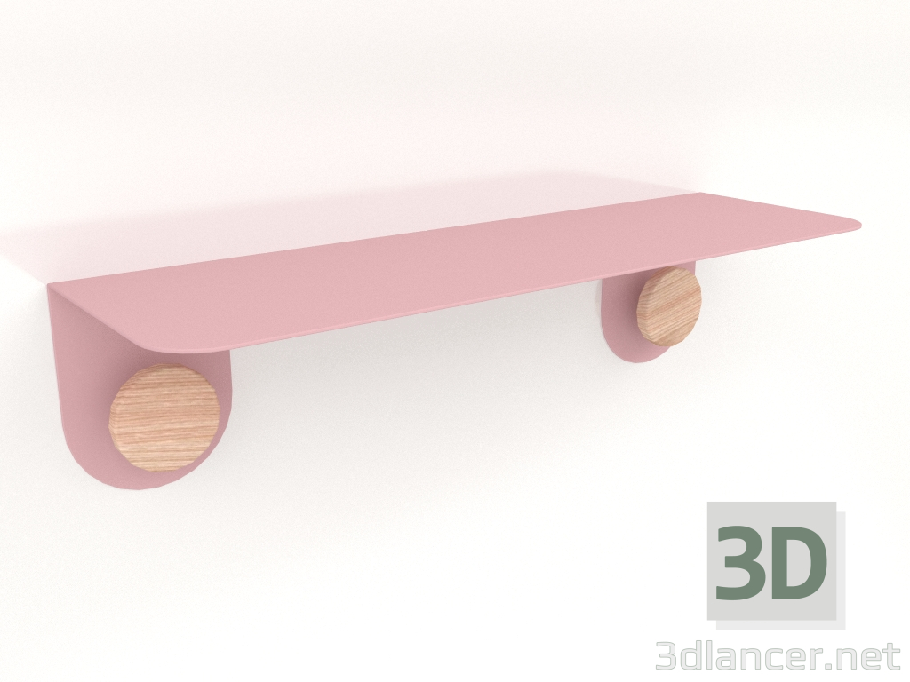 3 डी मॉडल वॉल शेल्फ हुक 50 (हल्का गुलाबी) - पूर्वावलोकन