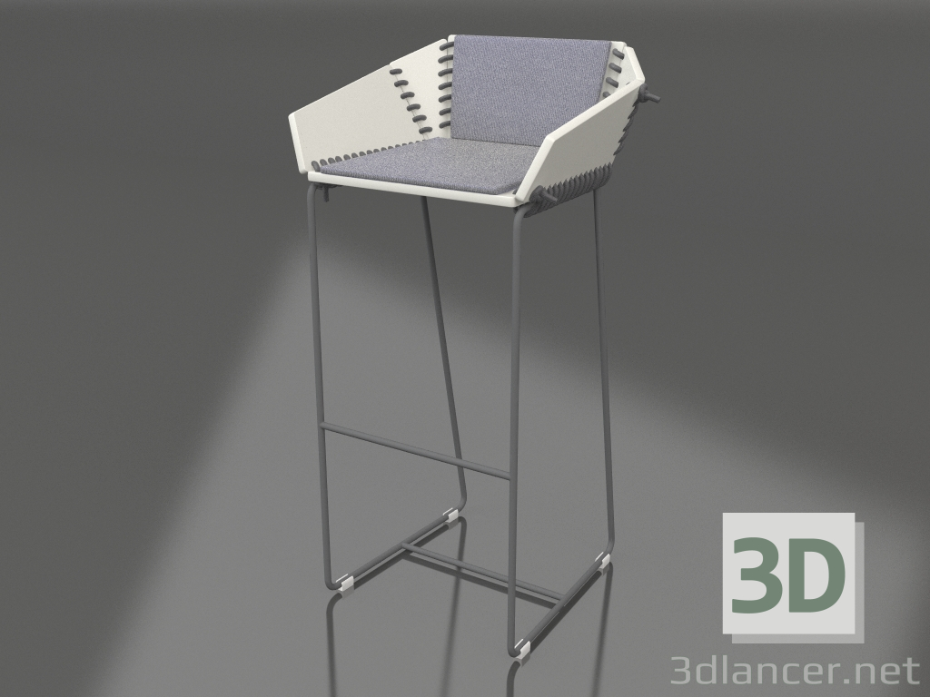 Modelo 3d Cadeira alta com encosto (Antracite) - preview