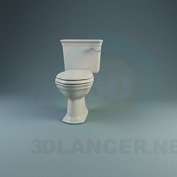3D modeli Klasik tuvalet ve bide topluluğu - önizleme