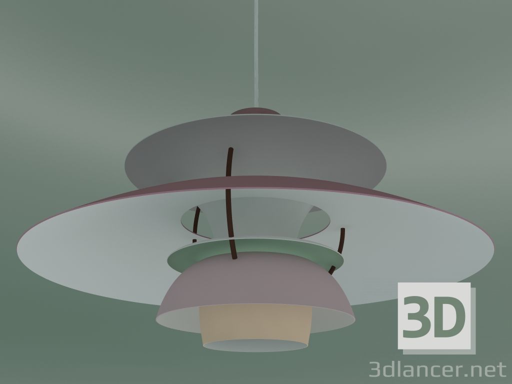 3d model Pendant lamp PH 5 (75W E27, HUES OF ROSE) - preview