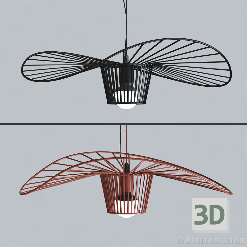 modèle 3D de Lustre chapeau de paille acheter - rendu
