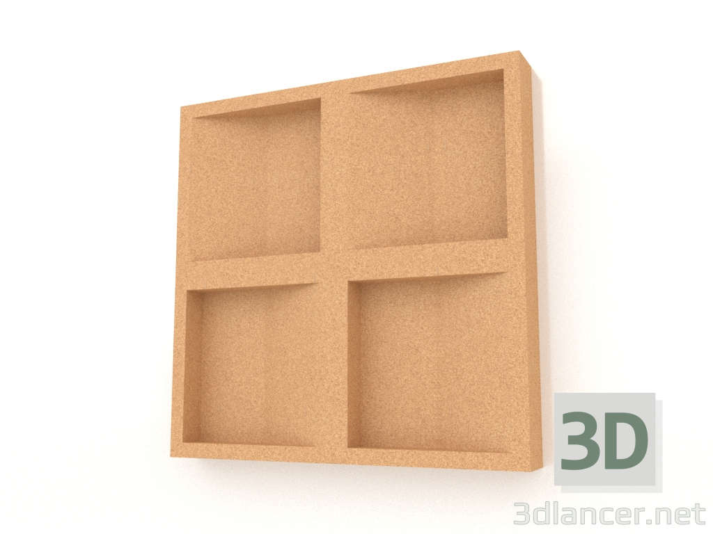 3D modeli 3D duvar paneli KONKAV (doğal) - önizleme