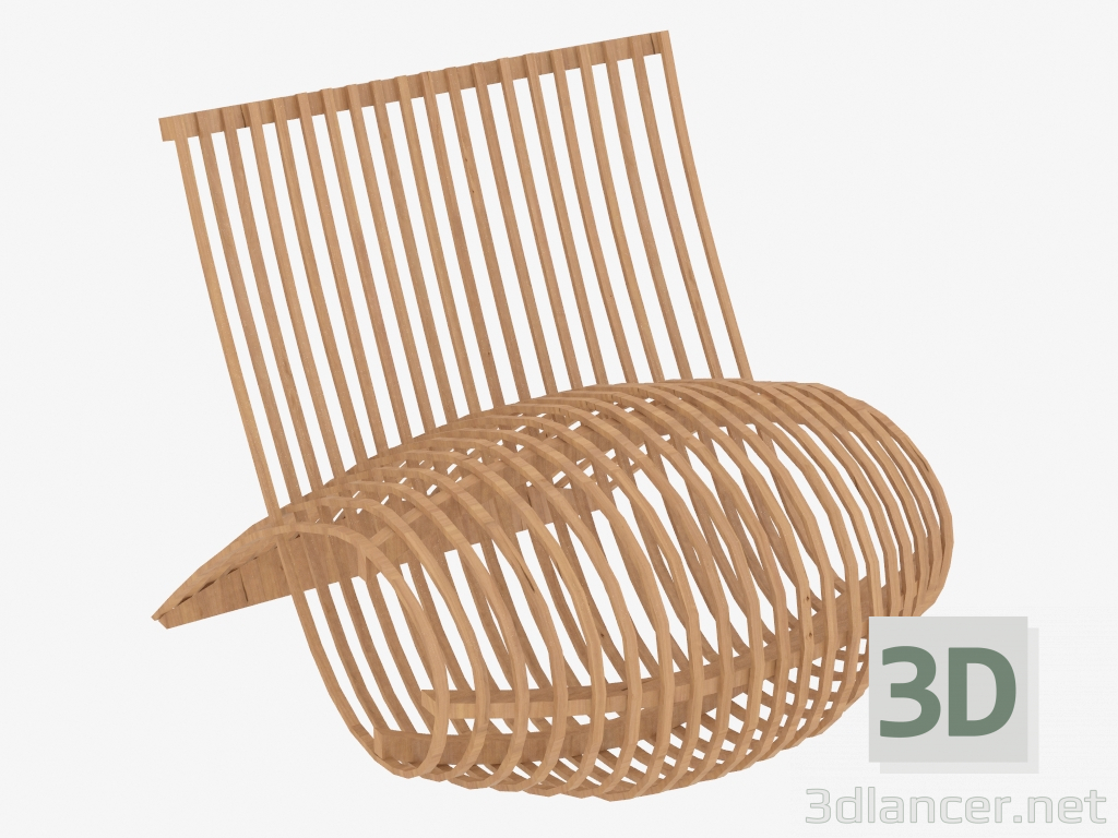 3d модель Крісло з натуральної гнутих деревини Wooden – превью