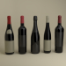 3d French wine bottles model buy - render