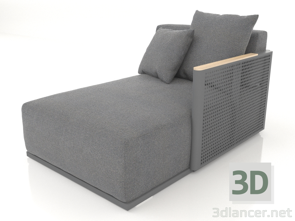 modello 3D Modulo divano sezione 2 destra (Antracite) - anteprima