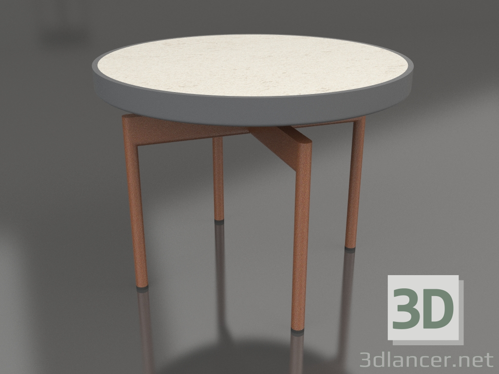 modello 3D Tavolino rotondo Ø60 (Antracite, DEKTON Danae) - anteprima