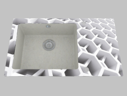 Évier en granit de verre, 1 chambre avec une aile pour sécher - Edge Diamond Capella (ZSC SC2C)