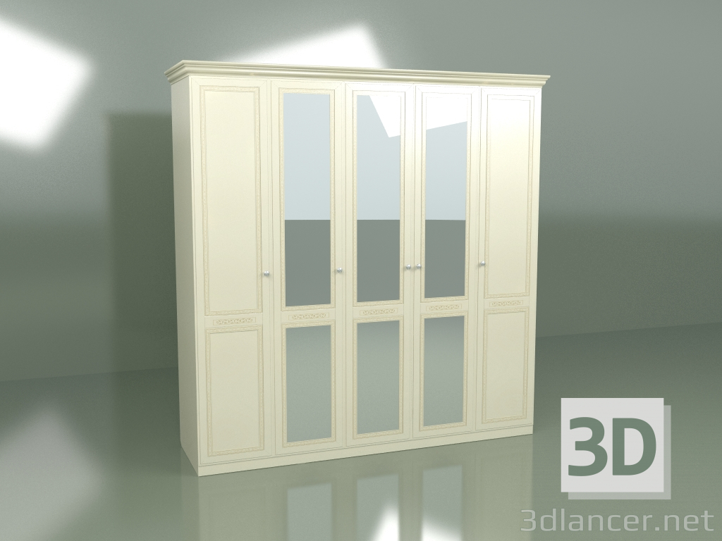 3d модель Шкаф 5 дверей с зеркалом ВН 1503-1 – превью