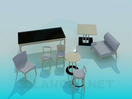 3d модель Комплект мебели – превью