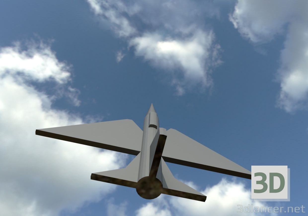 modèle 3D avion low poly - preview