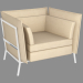 3d model Armchair in leather upholstery Basket - preview