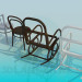 3D modeli Sallanan sandalye ve tabure - önizleme