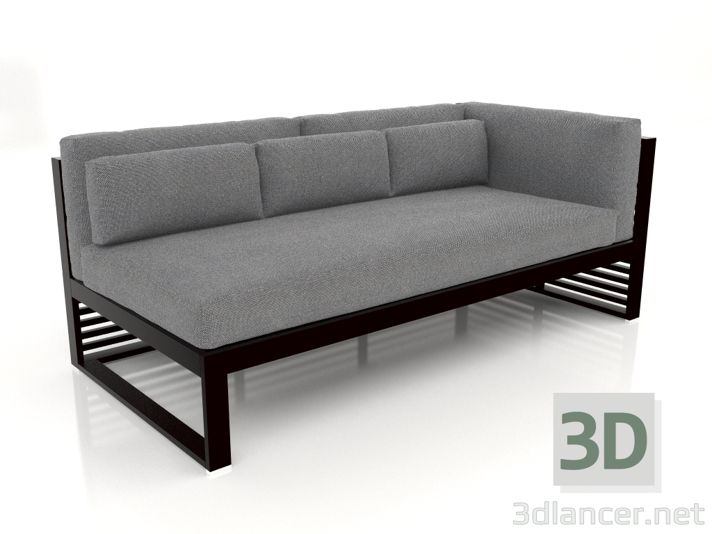 3D Modell Modulares Sofa, Abschnitt 1 rechts (Schwarz) - Vorschau