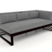 3d model Modular sofa, section 1 right (Black) - preview