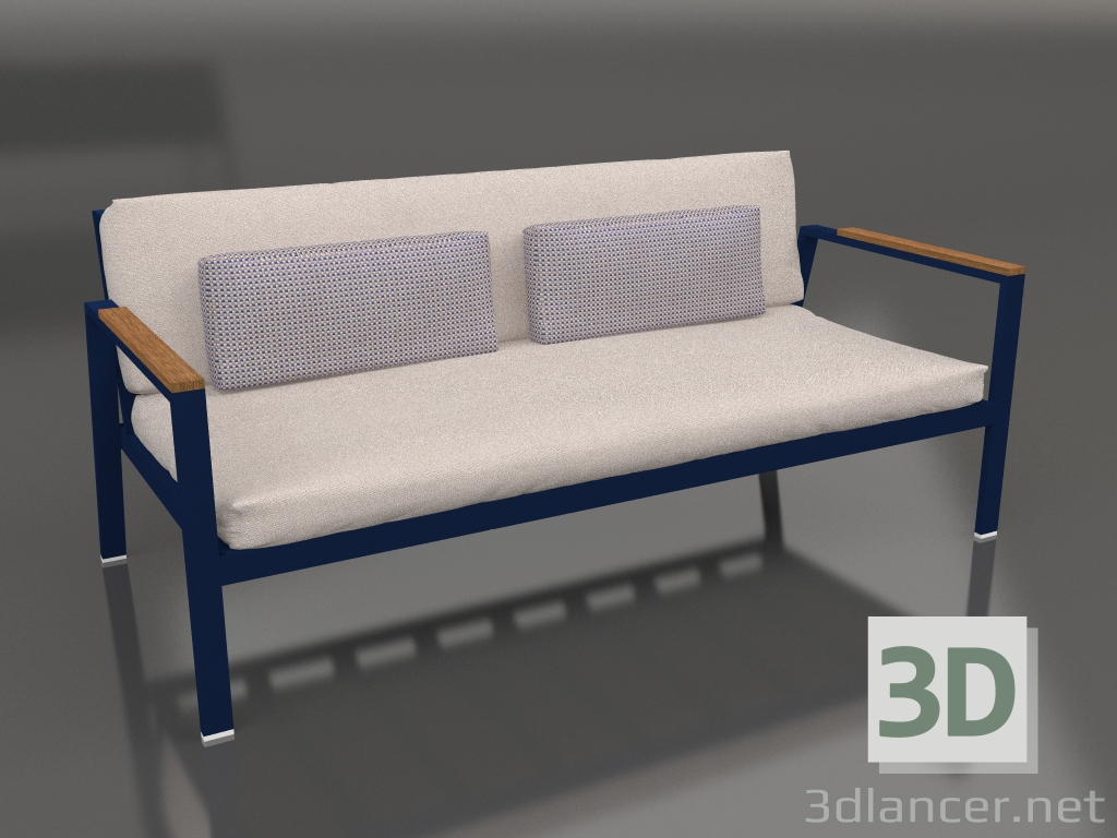 modèle 3D Canapé 2 places (Bleu nuit) - preview