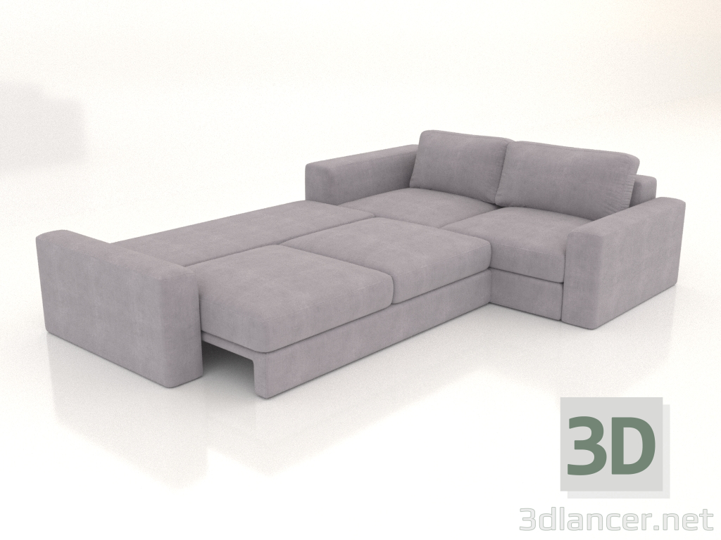 modèle 3D Canapé d'angle PALERMO (déplié, rembourrage option 1) - preview