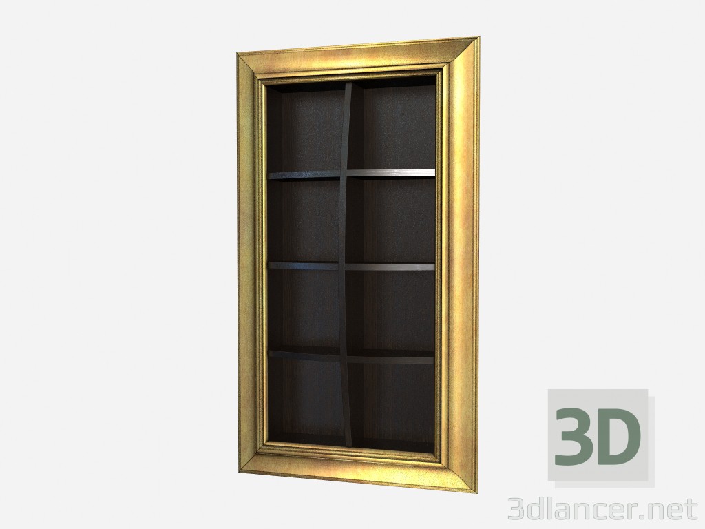 3d model Large bookcase in the art deco style Boheme Z01 - preview