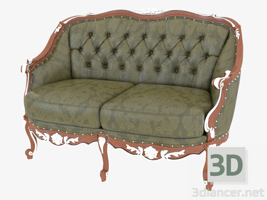 3d model Classic leather sofa (11424) - preview