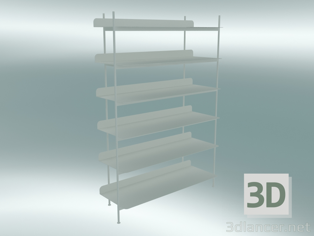 modello 3D Compilazione del sistema rack (configurazione 4, bianco) - anteprima