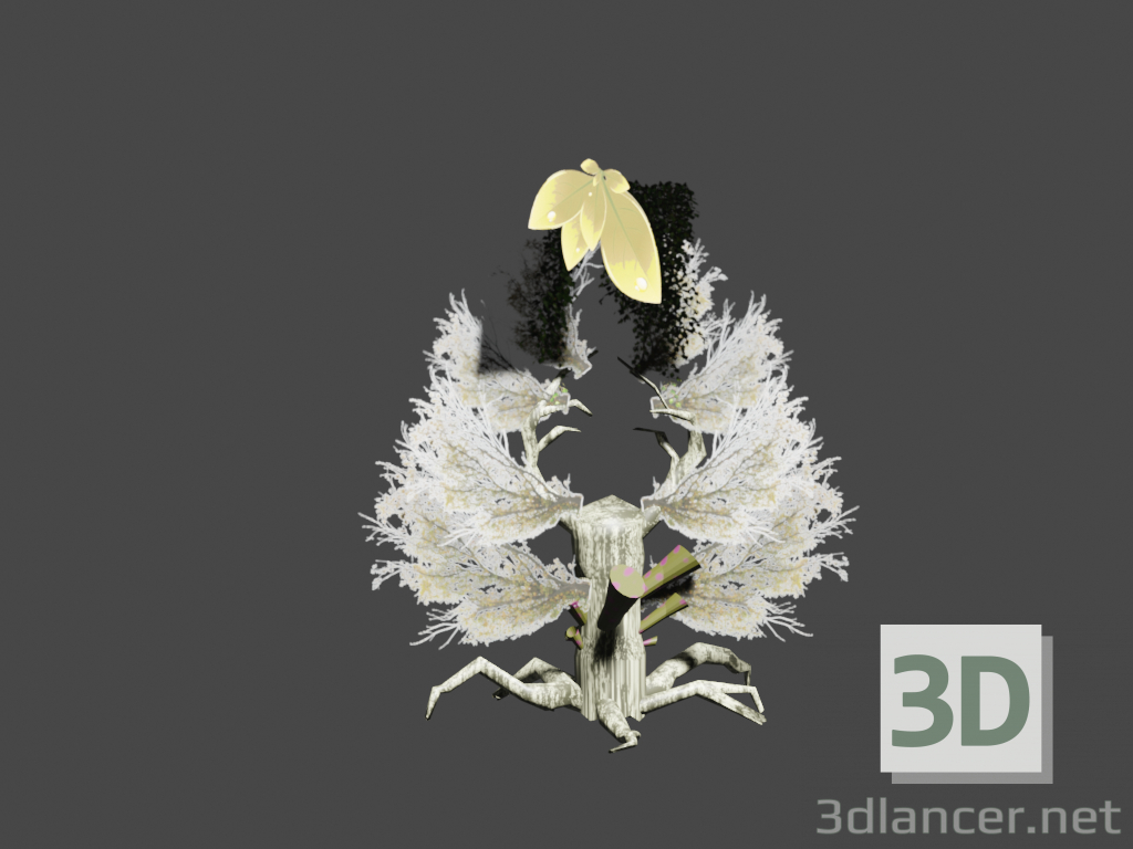 3D yaprak ağaç modeli satın - render