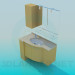 3D modeli Mobilya köşe lavabo altında - önizleme