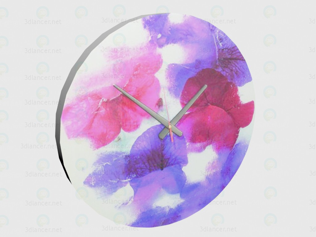 modèle 3D Horloge de fleurs - preview