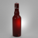 3d model Glass bottle with cap - preview