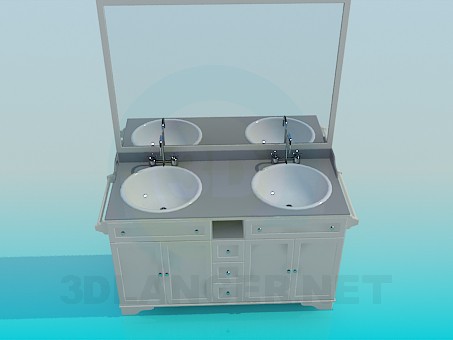 3D Modell Möbel im Badezimmer - Vorschau