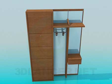 3D Modell Möbel für den Flur - Vorschau