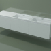 modello 3D Doppio lavabo con cassetti (dx, L 216, P 50, H 48 cm) - anteprima