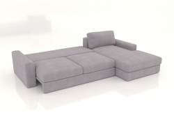 PALERMO sofa with ottoman (unfolded, upholstery option 1)