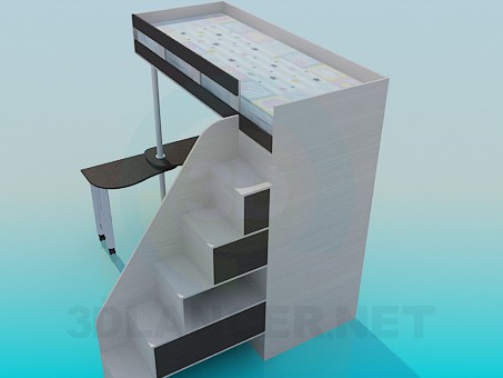 Modelo 3d Mobília do berçário - preview