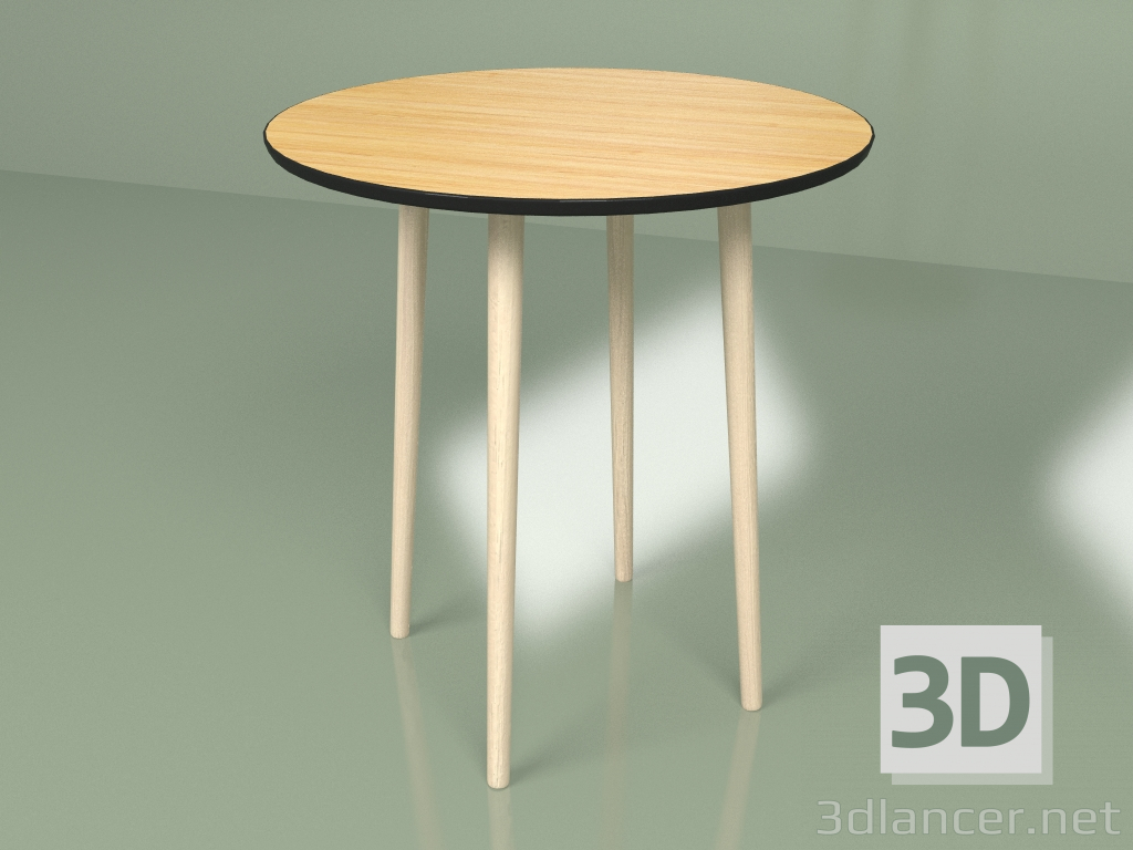 3D Modell Runder Tisch Sputnik 70 cm Furnier (schwarz) - Vorschau