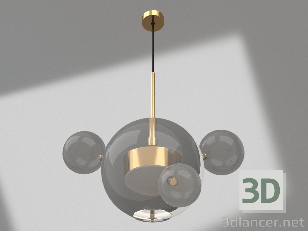 modello 3D Galla sospensione trasparente (colore corpo oro) (07545-4.21) - anteprima