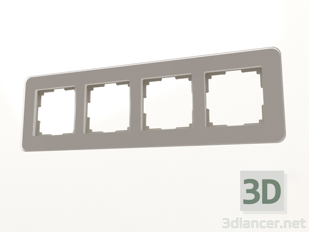 modello 3D Cornice in vetro per 4 montanti Elite (fumè) - anteprima