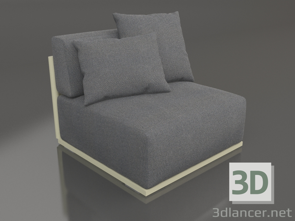 Modelo 3d Seção 3 do módulo do sofá (ouro) - preview