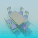 3d model Dining table and chairs included - preview