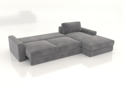 PALERMO sofa with ottoman (unfolded, upholstery option 3)