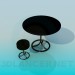 3d модель Комплект круглый стол и табурет – превью