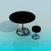 modèle 3D Table ronde et tabouret ensemble - preview