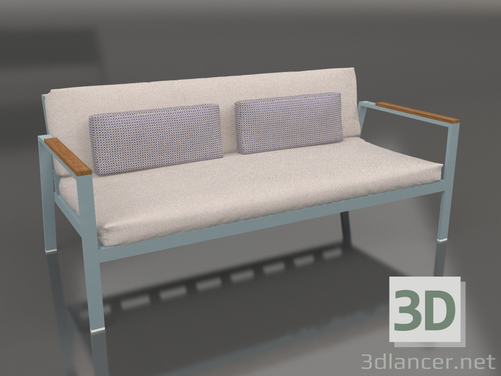3D Modell 2-Sitzer-Sofa (Blaugrau) - Vorschau