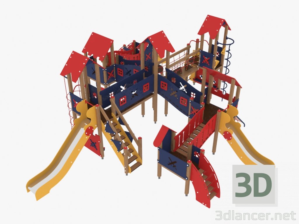 modèle 3D Complexe de jeux pour enfants (3701) - preview