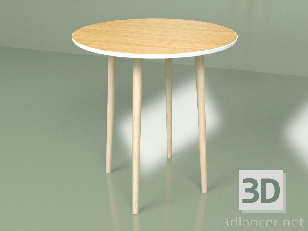 modèle 3D Table ronde Spoutnik 70 cm placage (blanc) - preview