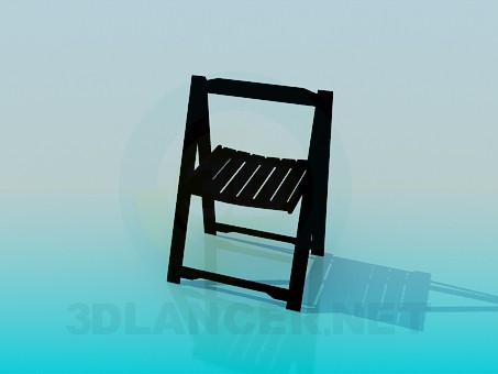 3d модель Розкладний дерев'яний стілець – превью