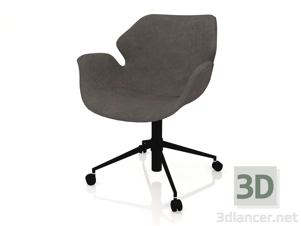 modèle 3D Chaise de bureau Nikki All (Noir) - preview