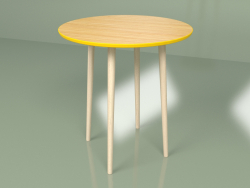 Round table Sputnik 70 cm veneer (yellow-mustard)