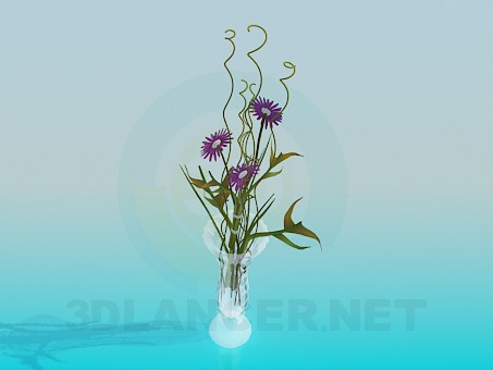 3D Modell Blume in vase - Vorschau