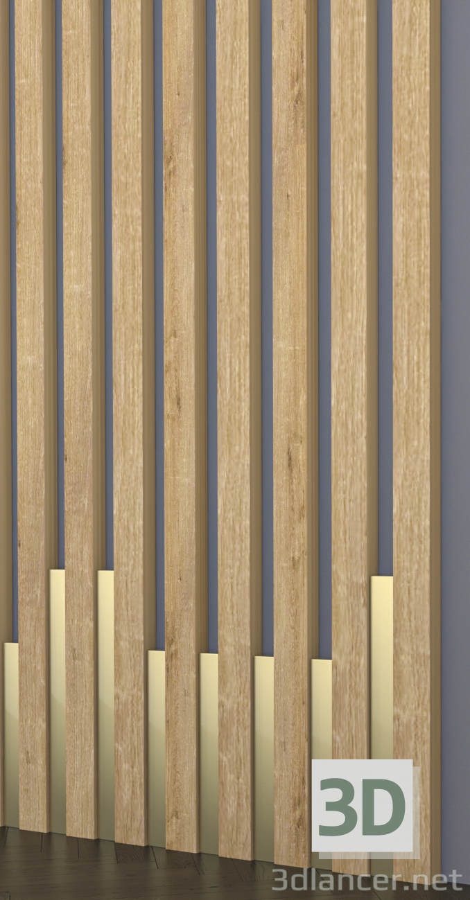 3d модель Рейки деревянные – превью